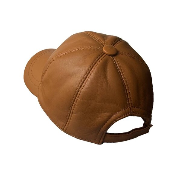 Genuine Sheepskin Leather Cap Dad Hat - Picture 2 of 6